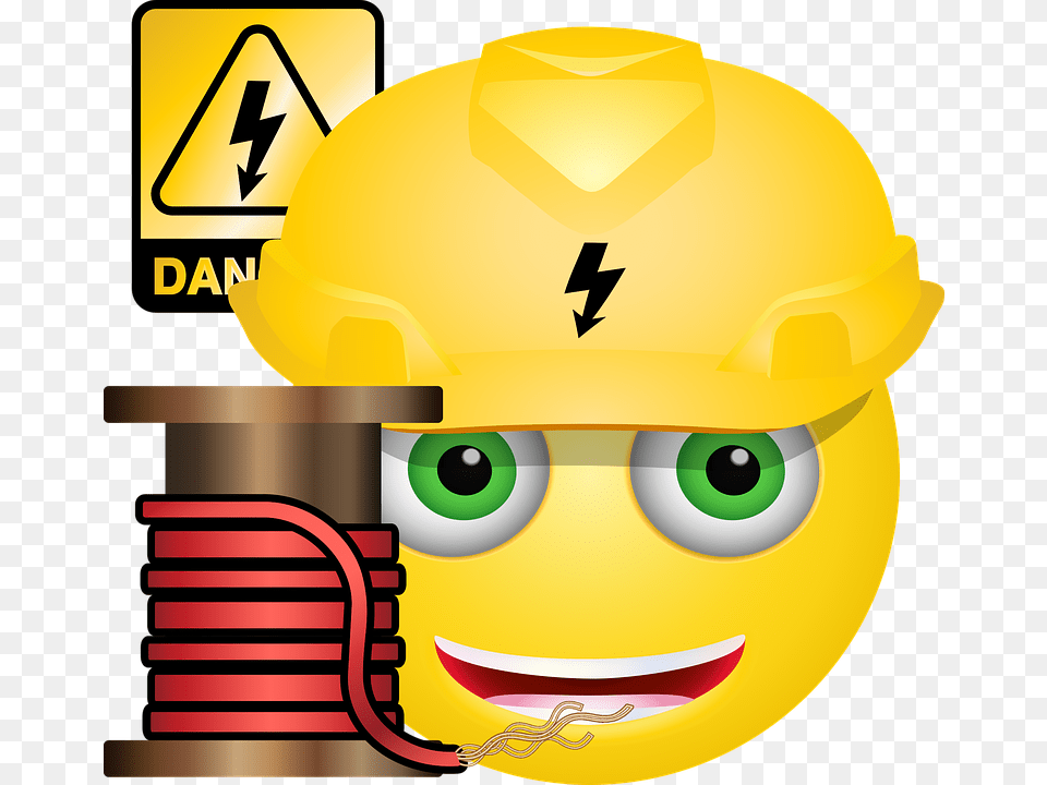Grfica Electricista Electricidad Profesin Emoji For Electricity Work, Clothing, Hardhat, Helmet Free Png Download