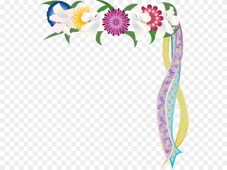 Grfica Mayday Corona De Flores Corona Flor Cintas Emoji, Plant, Pattern, Graphics, Flower Arrangement Free Png Download