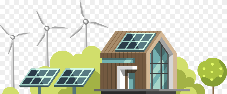 Grid Connected Solar Rooftop System Example An Eco House, Engine, Machine, Motor, Neighborhood Free Transparent Png