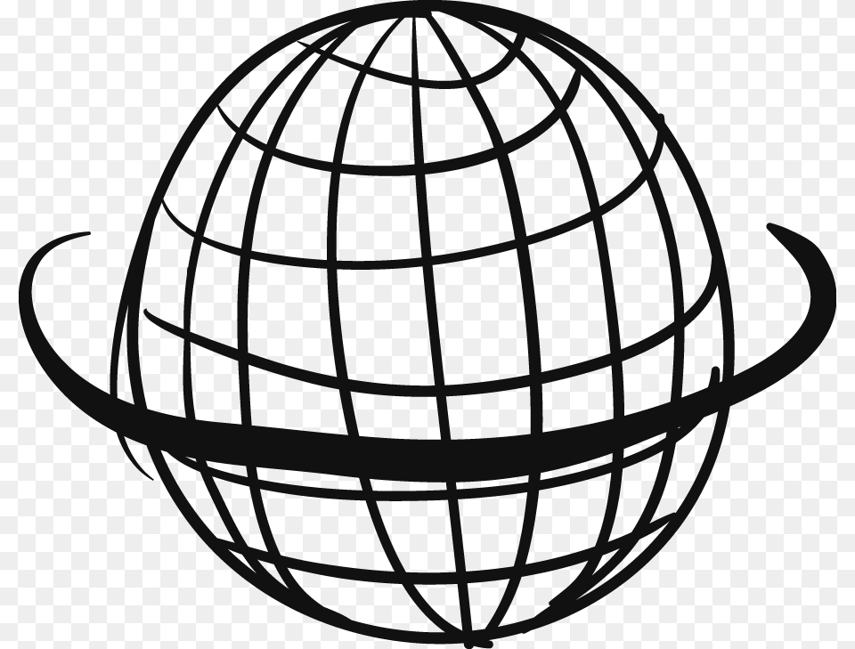 Grid Globe Clipart Black And White Worldwide Globe, Sphere, Astronomy, Outer Space, Planet Png Image