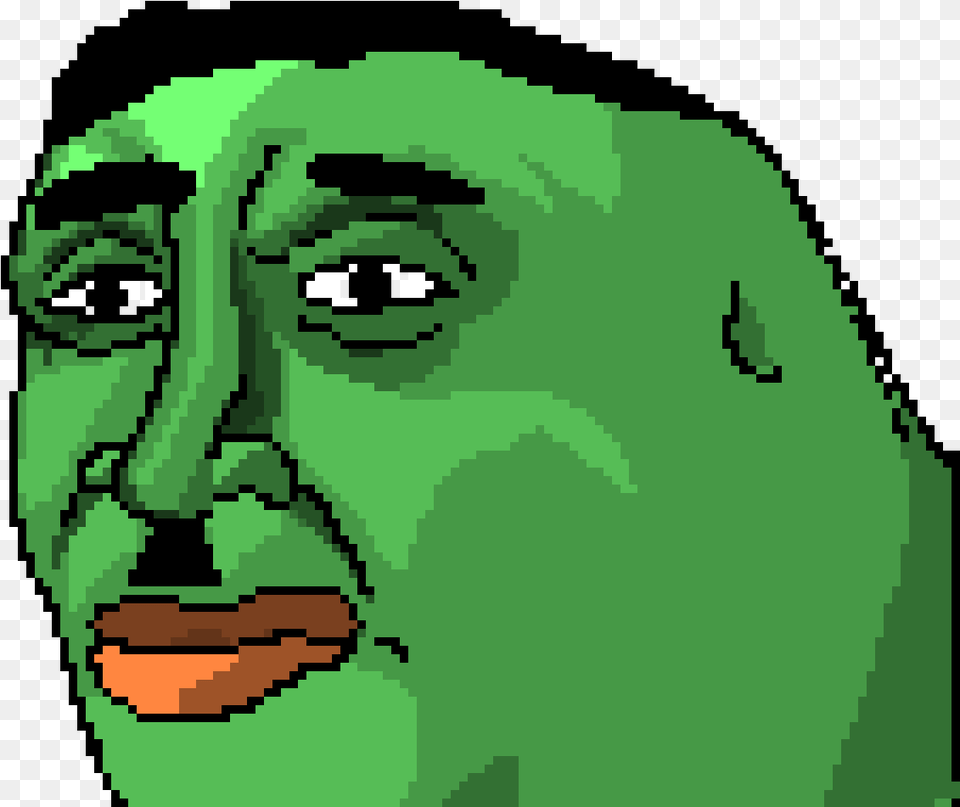 Grid Pepe Pixel Art Hitler Minecraft Pixel Art, Green, Face, Head, Person Png