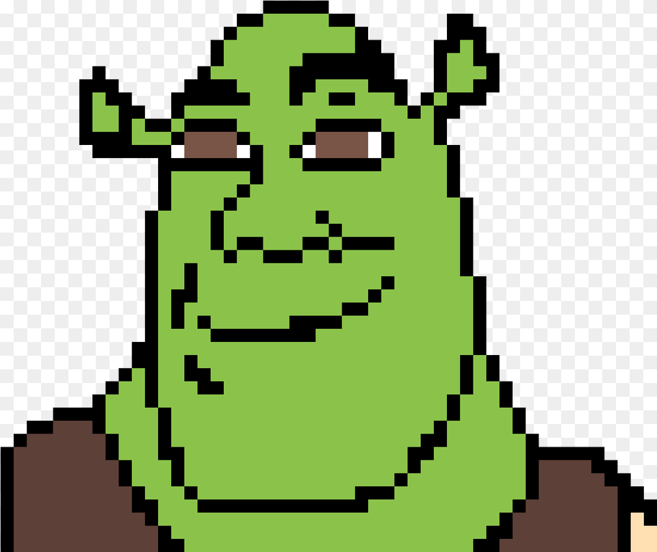 Grid Shrek Pixel Art, Green, Animal, Mammal Png Image