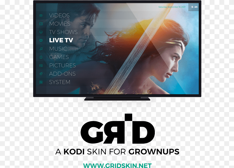 Grid Skin Kodi, Computer Hardware, Electronics, Tv, Screen Png