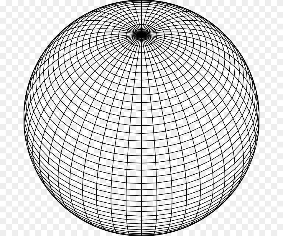 Grid Sphere, Gray Free Png