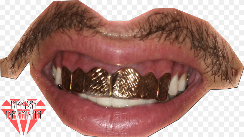 Grill Official Psds Mouth Gold Teeth, Body Part, Person, Adult, Male Png