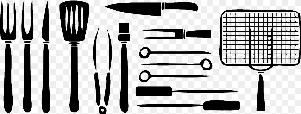 Grill Silhouette Bbq Tools Icon, Gray Free Png