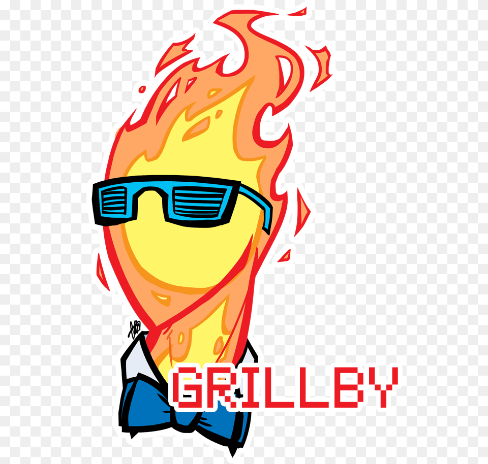 Grillby In Shutter Shades Headshot Commission For Cartoon, Accessories, Light, Sunglasses, Baby Free Png Download