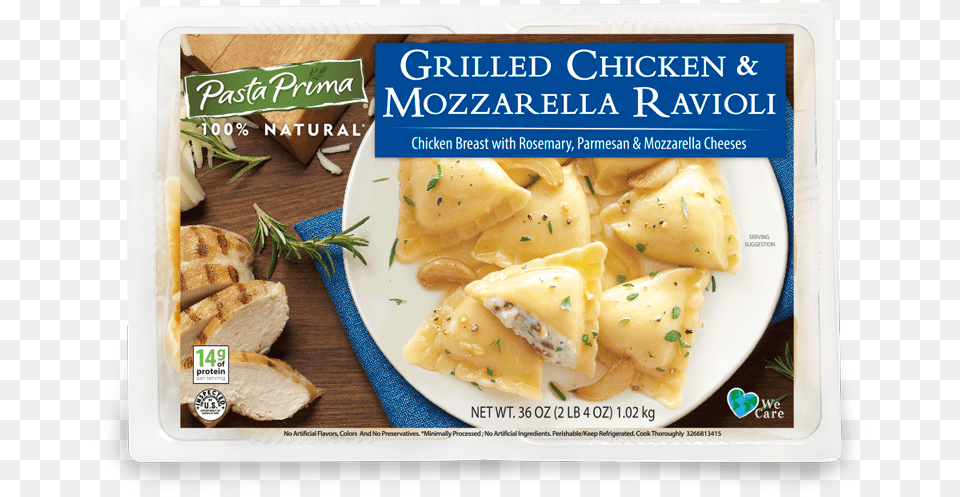 Grilled Chicken Amp Mozzarella Ravioli Dish, Food, Pasta, Meal, Sandwich Png Image