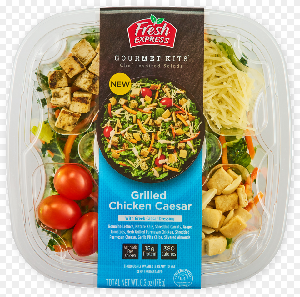 Grilled Chicken Caesar Gourmet Kit Fresh Express Salad, Food, Lunch, Meal, Noodle Png