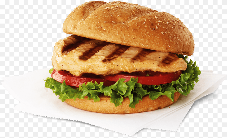 Grilled Chicken Fillet Sandwich, Burger, Food, Bread Png Image