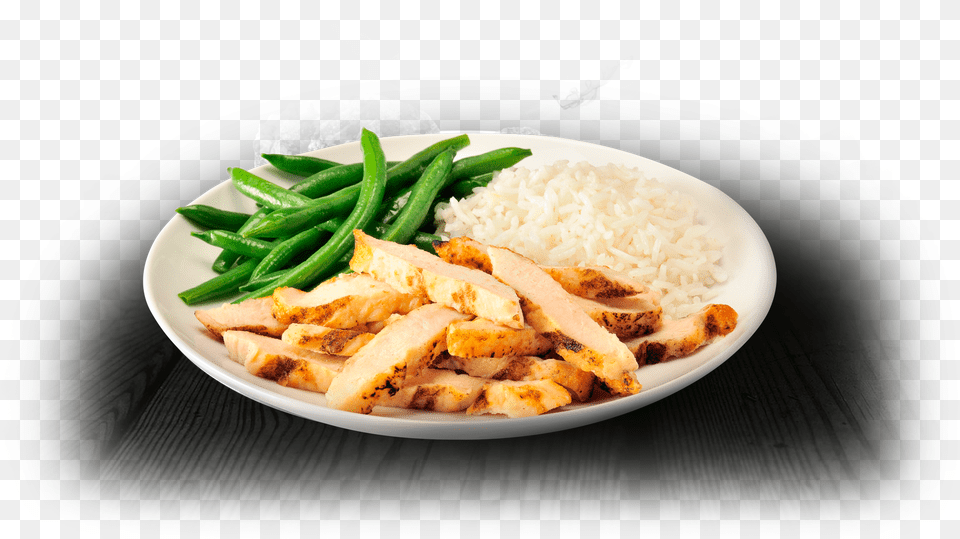 Grilled Chicken With Rice And Green Beans Chicken, Food, Food Presentation, Lunch, Meal Free Png