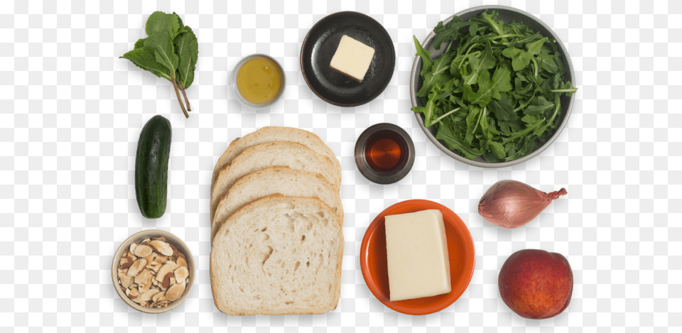 Grilled Fontina Cheese Amp Mint Sandwiches With Peach Sliced Bread, Meal, Food, Lunch, Produce Free Png Download