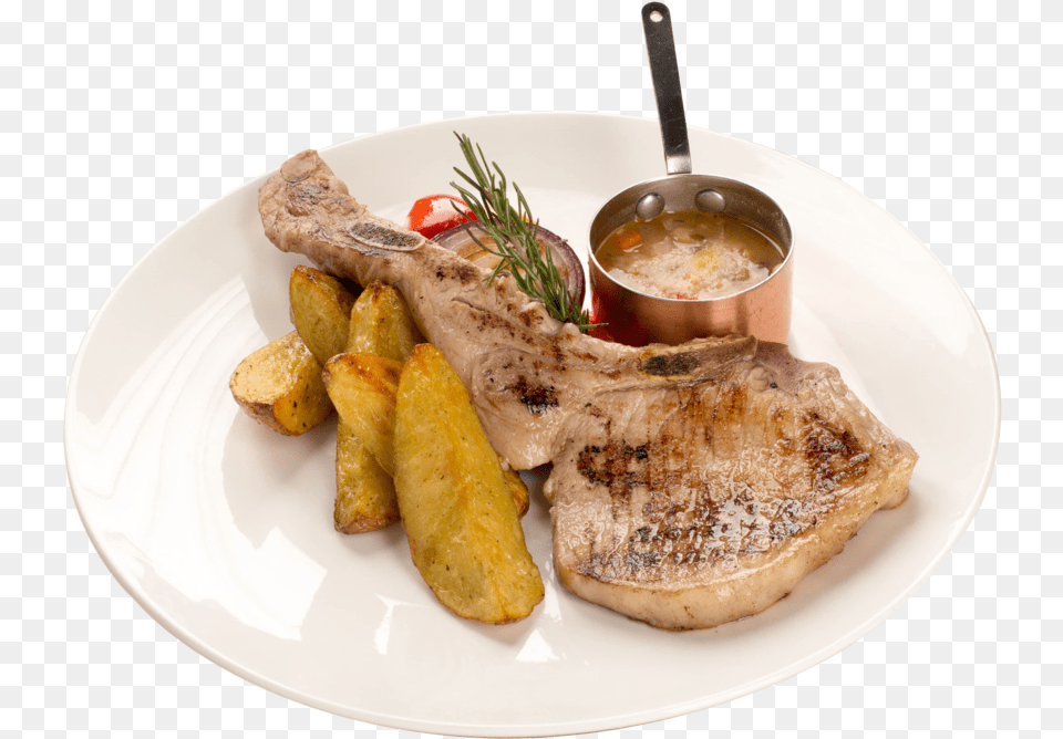 Grilled Pork Chop Fried Food, Food Presentation, Lunch, Meal, Plate Png