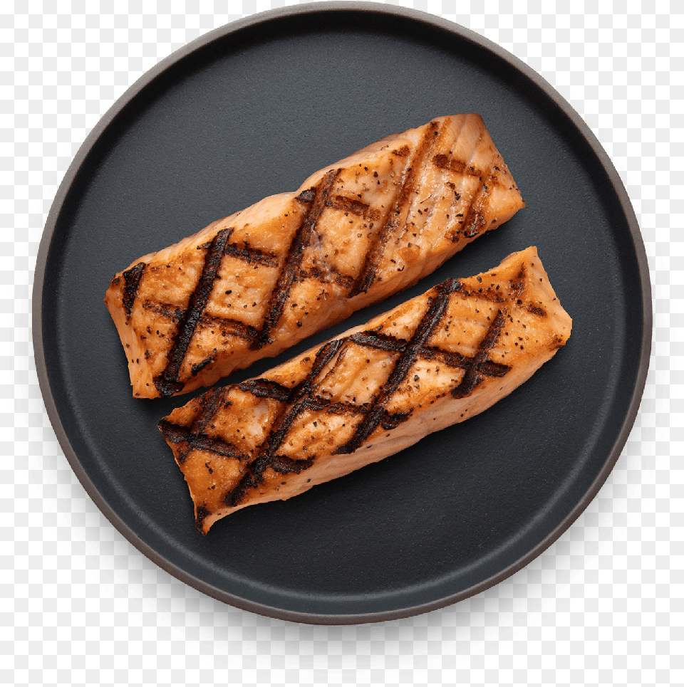 Grilled Salmon Transparent Salmon Plate, Food, Meat, Pork, Seafood Free Png Download