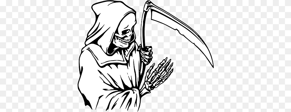 Grim Reaper Black And White, Person, Face, Head, People Free Png Download