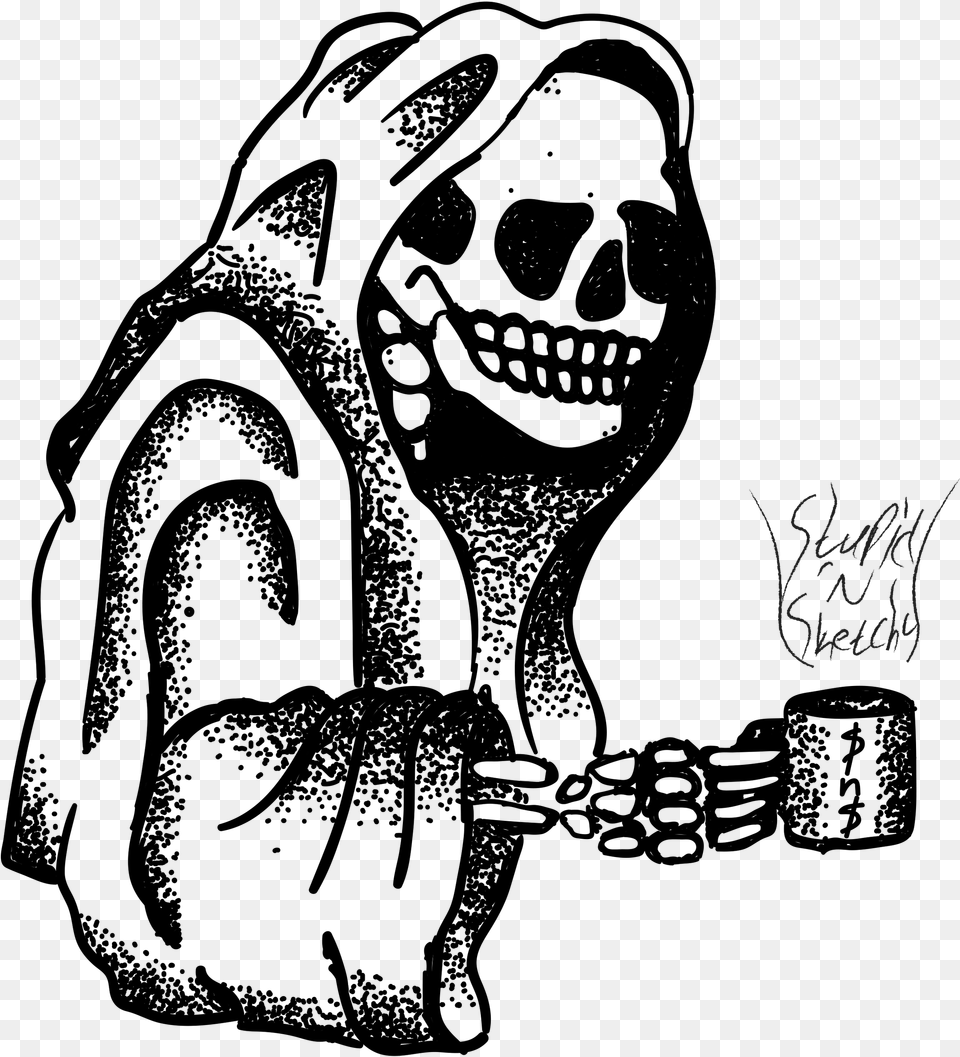 Grim Reaper Coffee Tattoo, Text Free Png