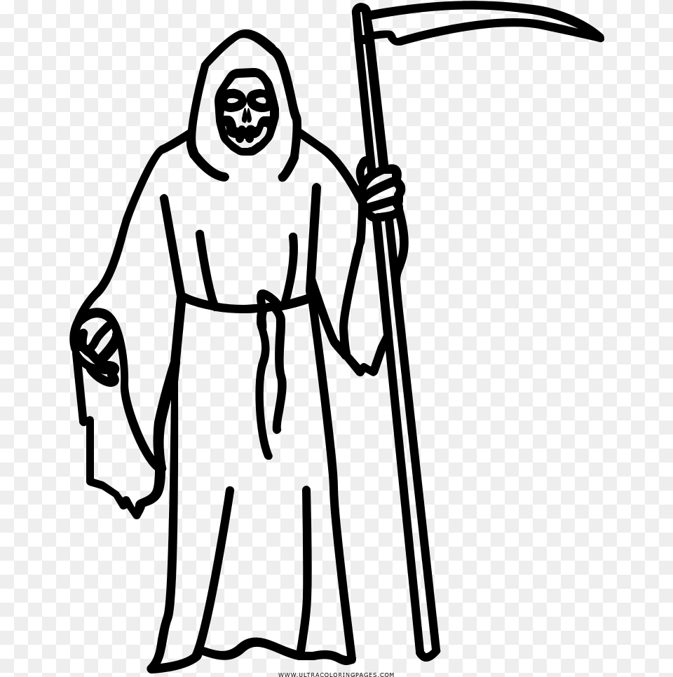 Grim Reaper Coloring, Gray Free Png