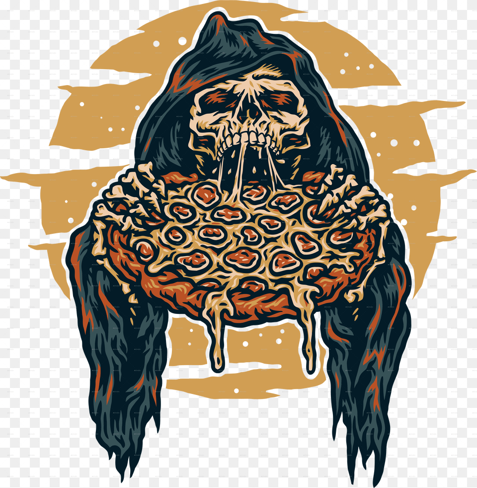 Grim Reaper Eating Pizza Star Wars Characters, Art, Animal, Mammal, Pig Png