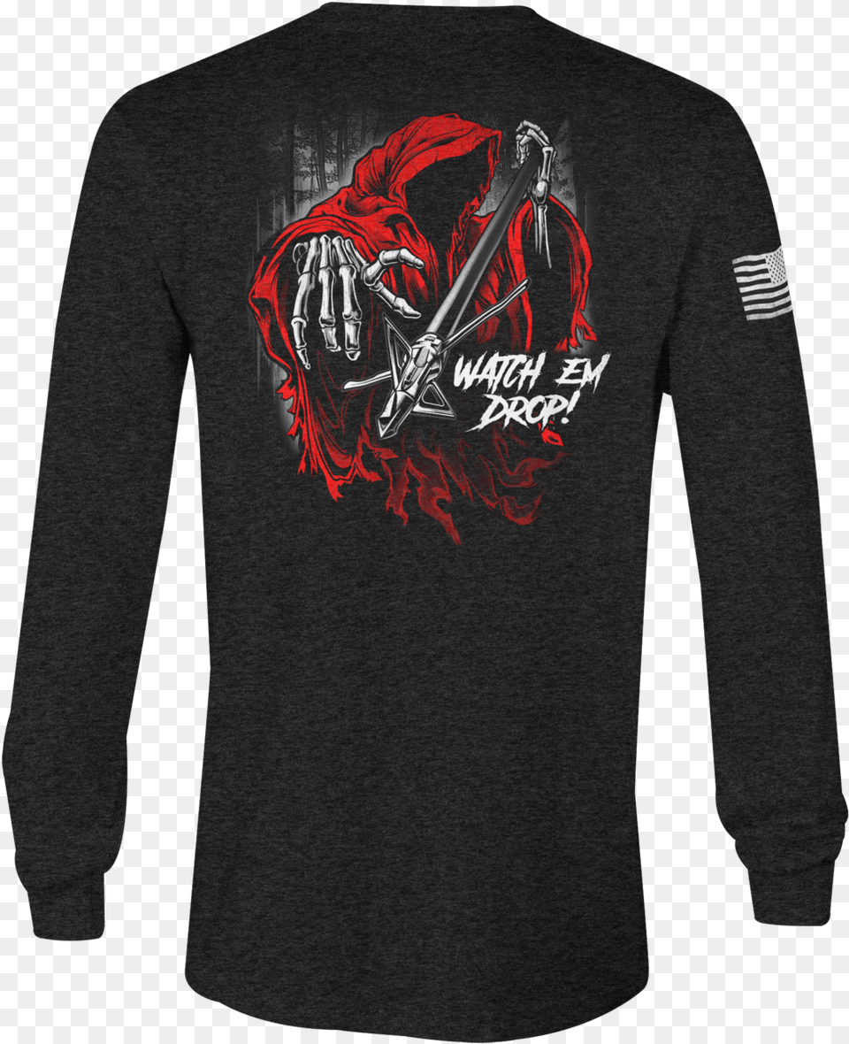Grim Reaper Graphic T Long Sleeve, Clothing, T-shirt, Long Sleeve, Coat Png Image