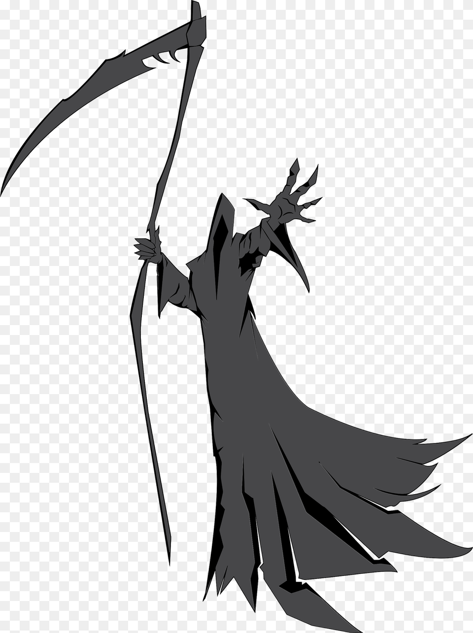 Grim Reaper Illustration Clipart, Weapon, Bow, Animal, Fish Png