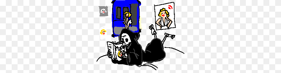 Grim Reaper Infatuated With Marilyn Monroe Drawing, Baby, Person, Face, Head Free Transparent Png