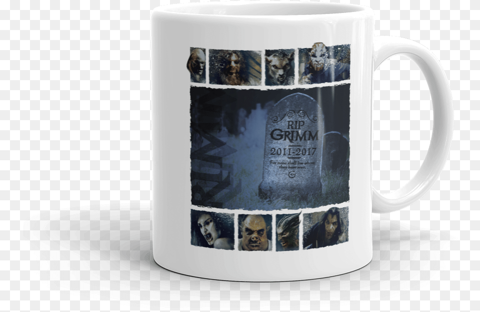 Grimm Rest In Peace White Mug Coffee Cup, Person, Animal, Mammal, Dog Png