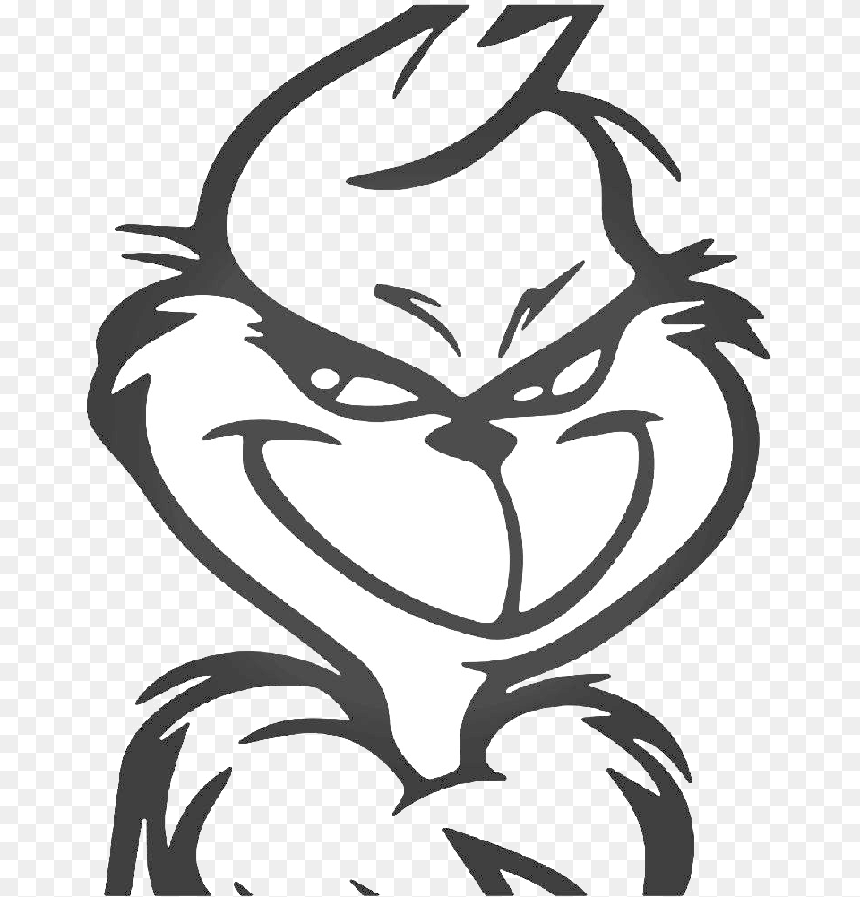 Grinch Clipart Face Black And White Grinch, Stencil, Book, Publication, Baby Png