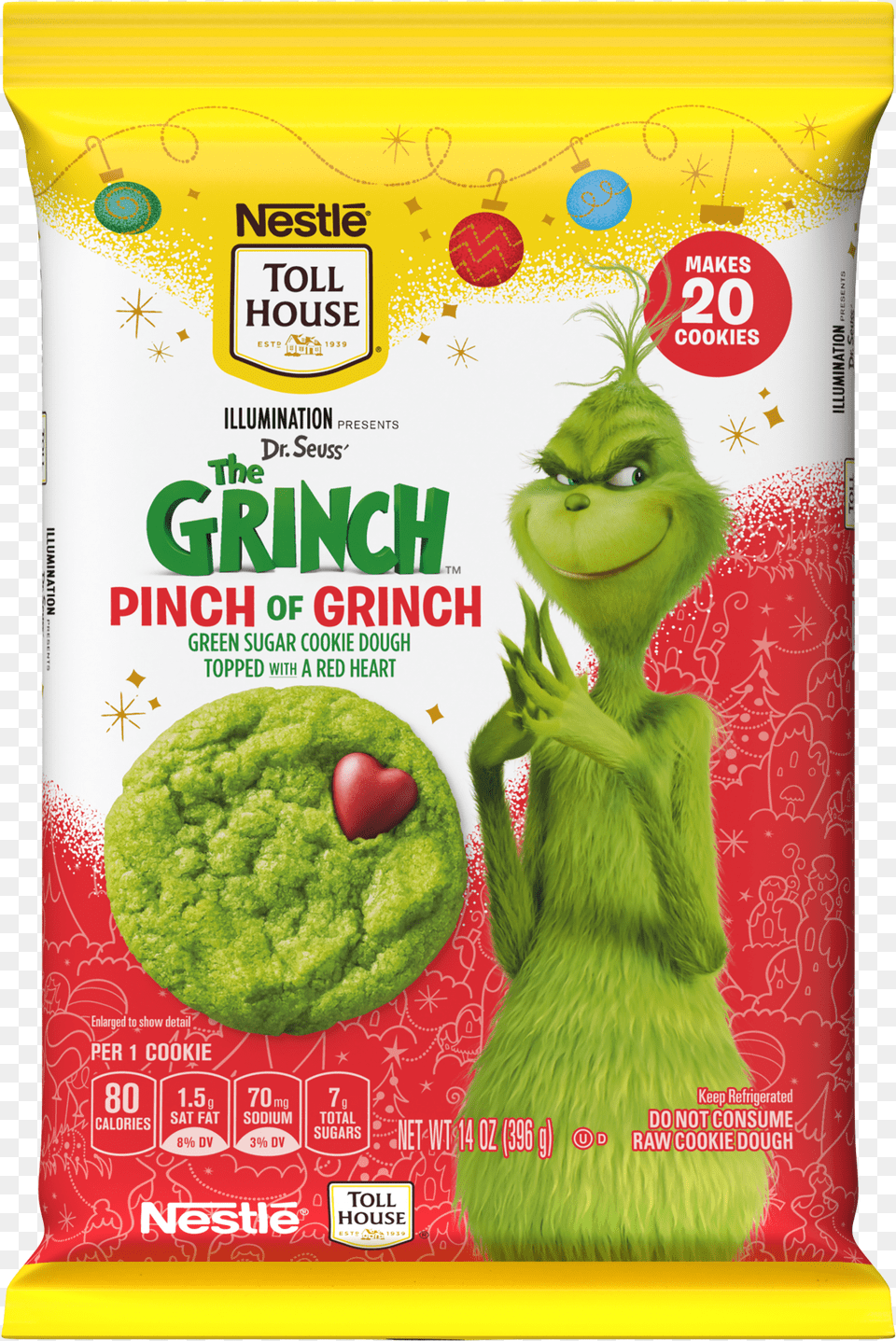 Grinch Cookie Dough, Animal, Bird, Food, Sweets Png Image