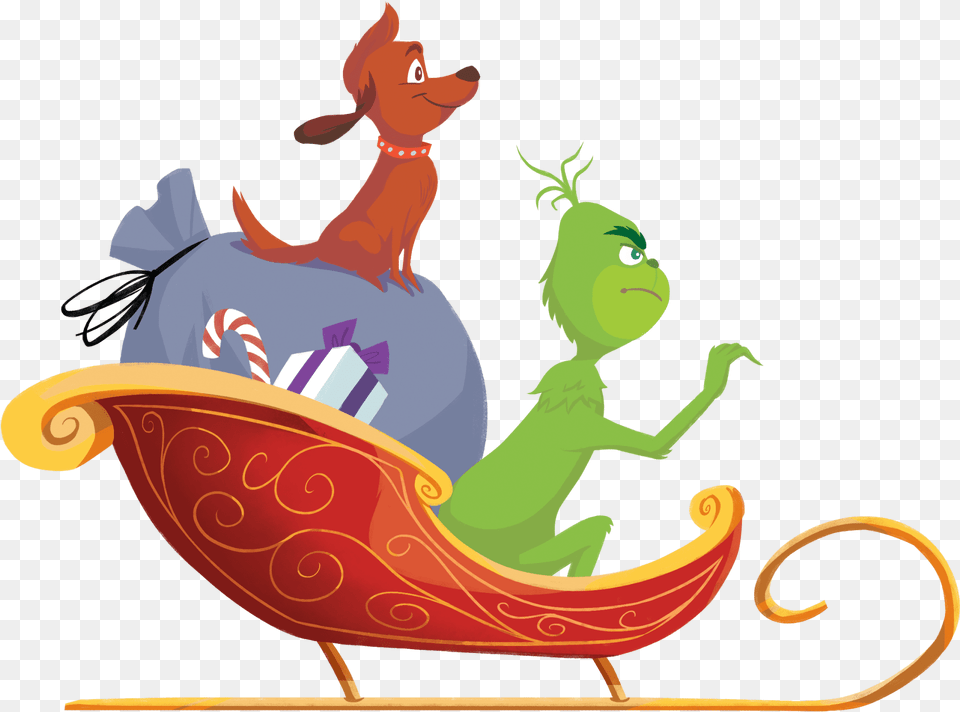 Grinch Game Grinch On A Sled, Baby, Person, Cartoon, Face Png Image