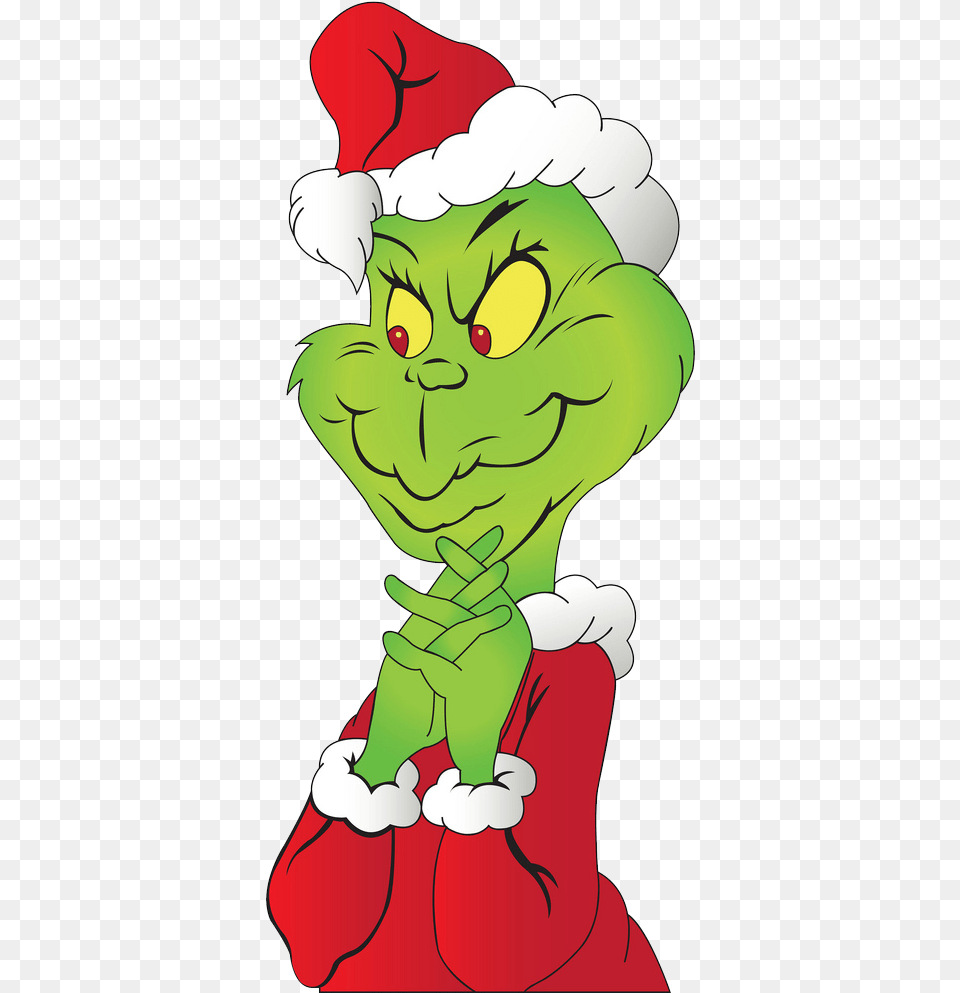 Grinch With Christmas Hat, Cartoon, Baby, Person, Face Free Png Download