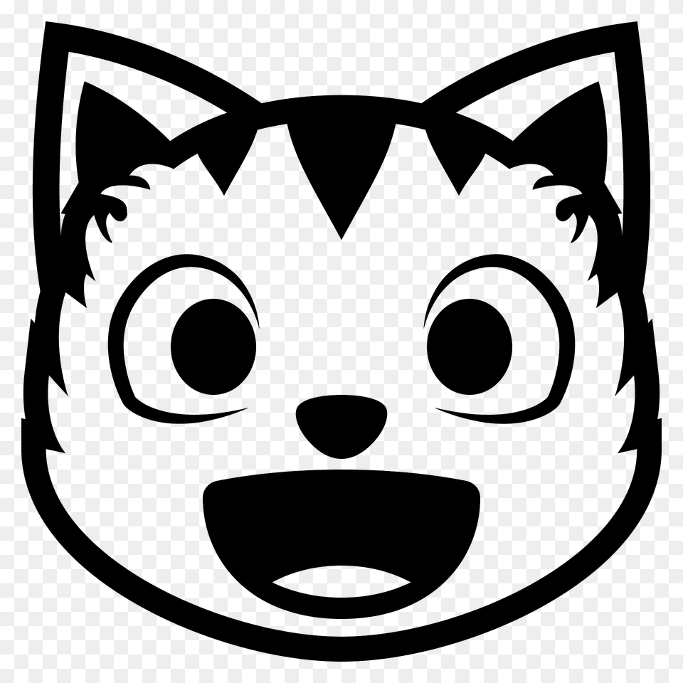 Grinning Cat Emoji Clipart, Person, Face, Head, Stencil Png
