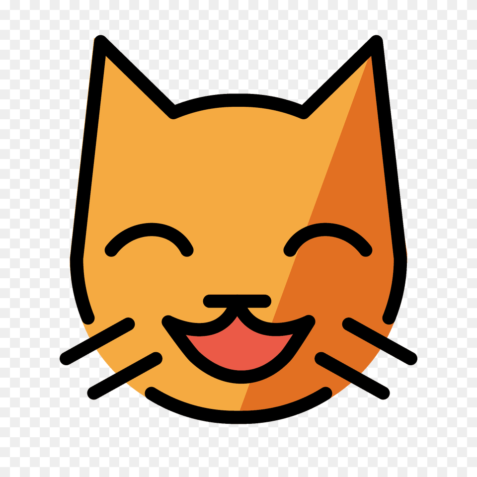 Grinning Cat With Smiling Eyes Emoji Clipart, Logo, Blackboard Png Image