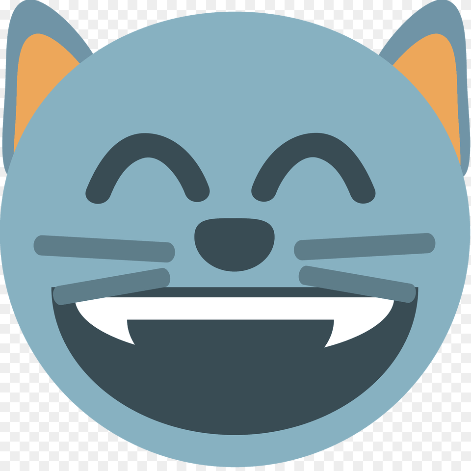 Grinning Cat With Smiling Eyes Emoji Clipart, Logo, Leisure Activities, Person, Sport Free Png