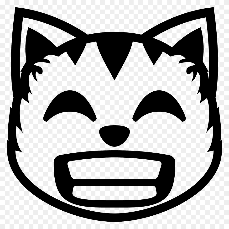Grinning Cat With Smiling Eyes Emoji Clipart, Stencil, Person, Logo, Face Free Transparent Png