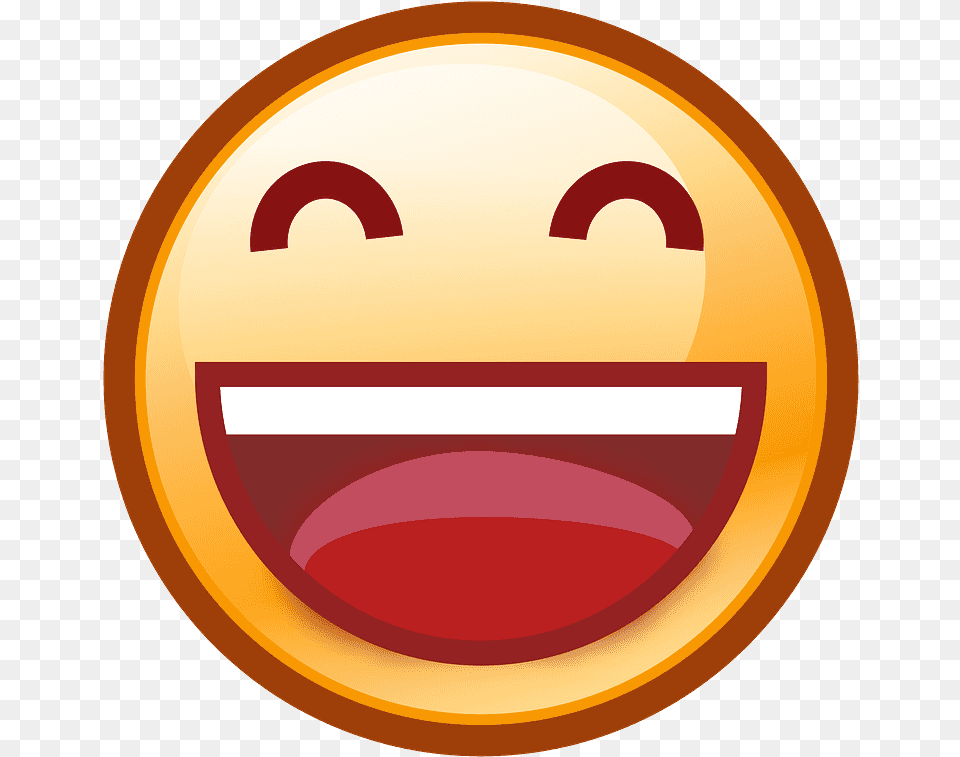 Grinning Face With Smiling Eyes Emoji Clipart, Badge, Logo, Symbol, Disk Png Image