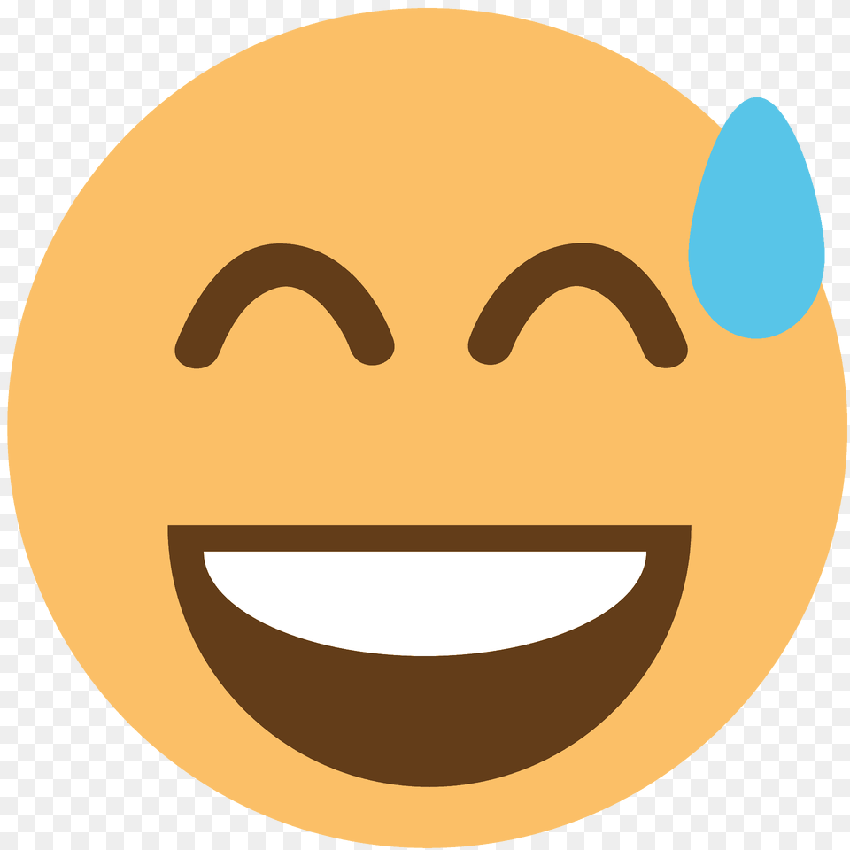 Grinning Face With Sweat Emoji Clipart, Astronomy, Moon, Nature, Night Free Transparent Png