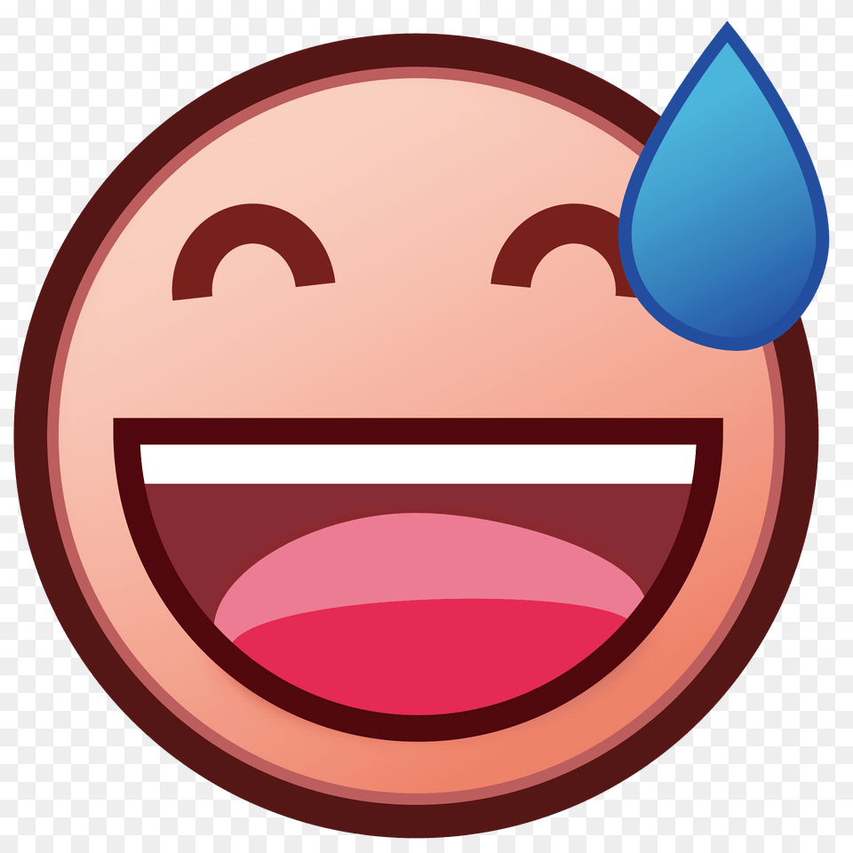 Grinning Face With Sweat Emoji Clipart, Body Part, Mouth, Person Png