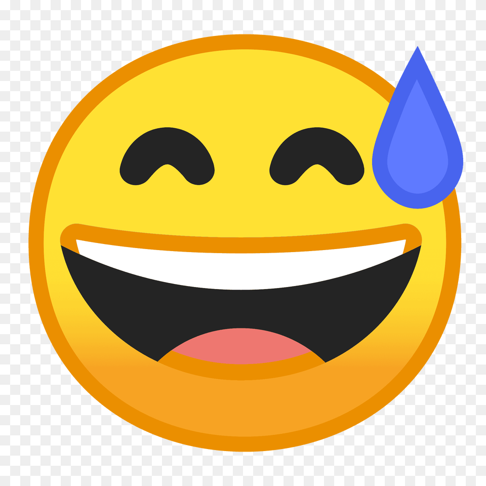 Grinning Face With Sweat Emoji Clipart Png Image