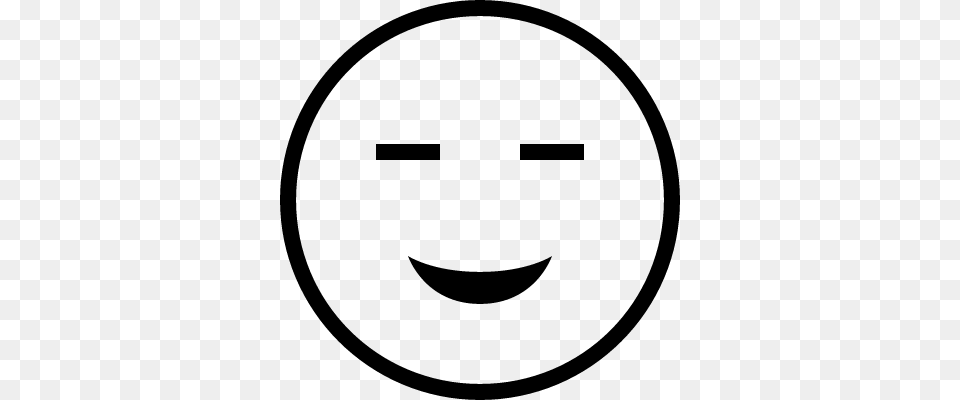 Grinning Happy Face With Closed Eyes Vector Emoji Face Outline, Gray Free Png