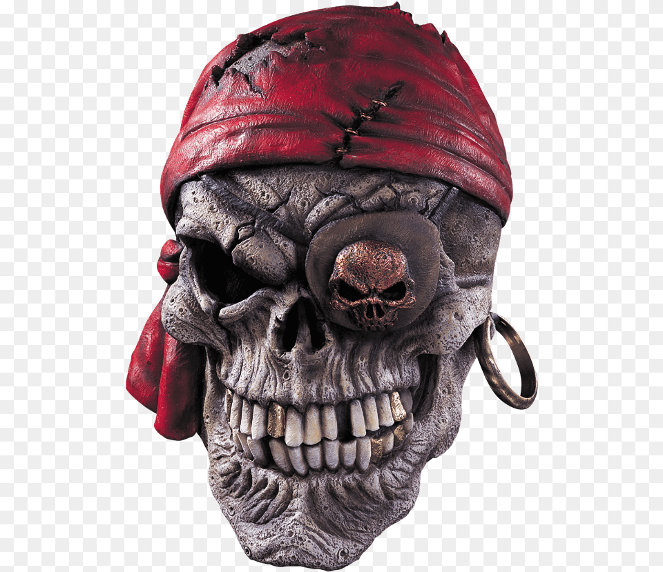 Grinning Pirate Skull Mask Latex Pirate Skull Mask, Accessories, Person, Head Free Png