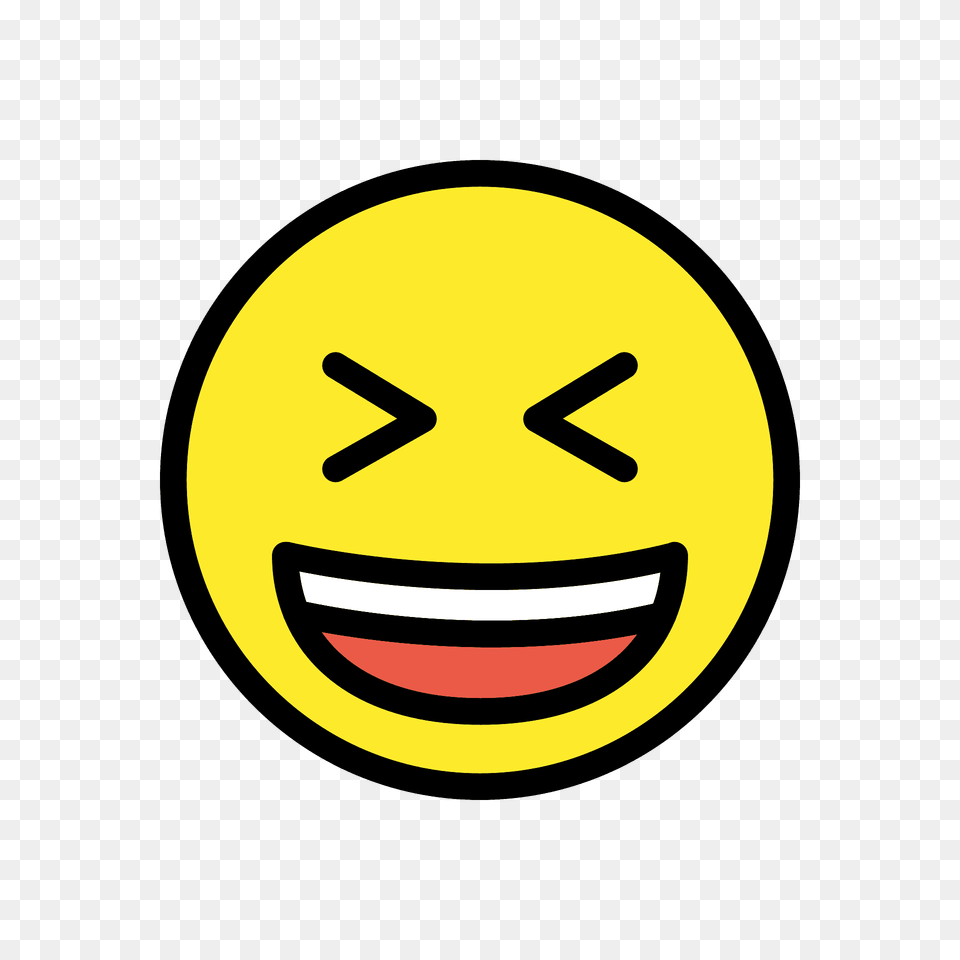 Grinning Squinting Face Emoji Clipart, Symbol, Sign Png