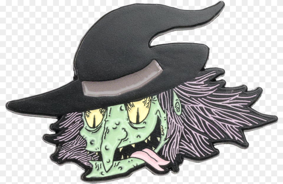 Grinning Witch Enamel Pin Cartoon, Clothing, Hat, Sun Hat, Person Free Transparent Png