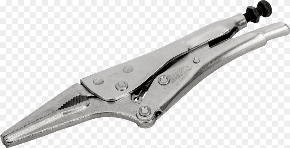 Grip Locking Pliers With Long And Slim Jaws Pliers, Device, Blade, Dagger, Knife Free Png