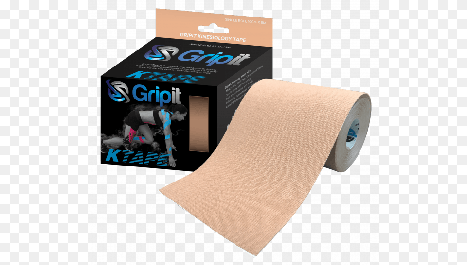 Gripit 100mm X 5m Kinesiology Tape Grip It Tennis Golfers Elbow Pre Cut Kinesiology Tape, Adult, Female, Person, Woman Png Image