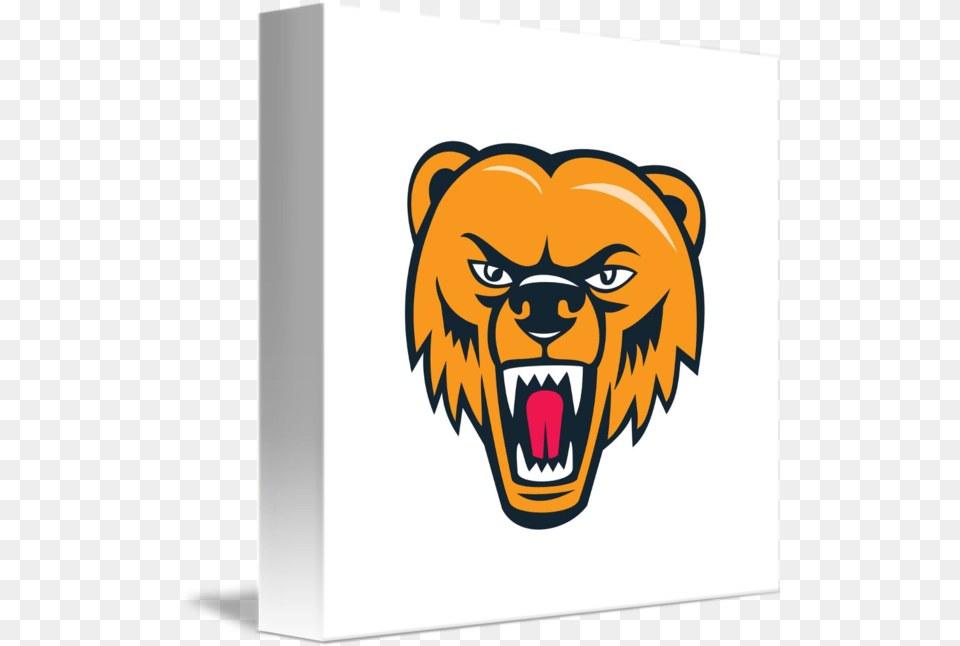 Grizzly Bear Angry Head Cartoon By Aloysius Patrimonio Bear Head Clipart, Animal, Lion, Logo, Mammal Free Transparent Png
