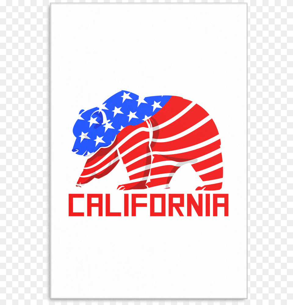 Grizzly Bear California Usa American Flag Canvas Art American Flag California Bear, Advertisement, Logo, Poster Png