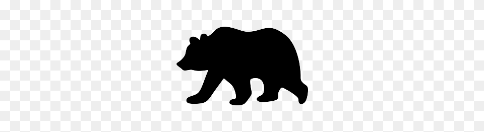 Grizzly Bear Silhouette Wild Animals Bear, Stencil, Animal, Mammal, Wildlife Free Png