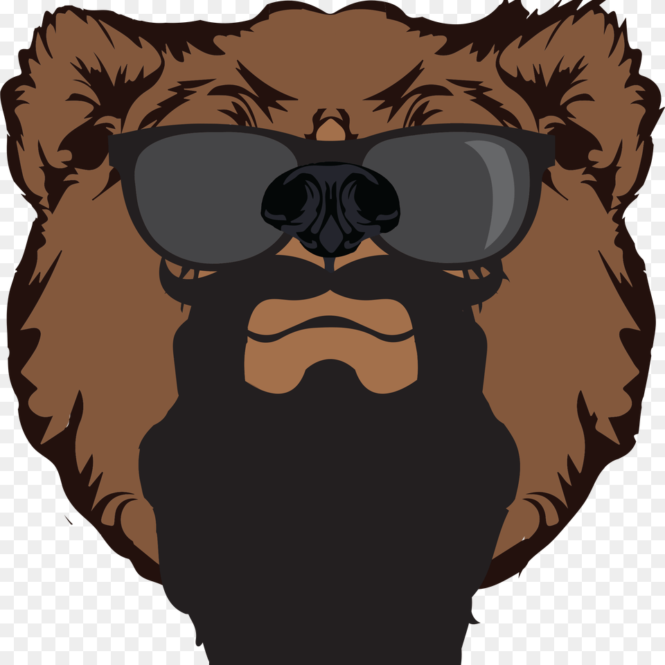 Grizzly Beard Co Grizzly Bear Face Cartoon, Accessories, Photography, Sunglasses, Person Free Png Download