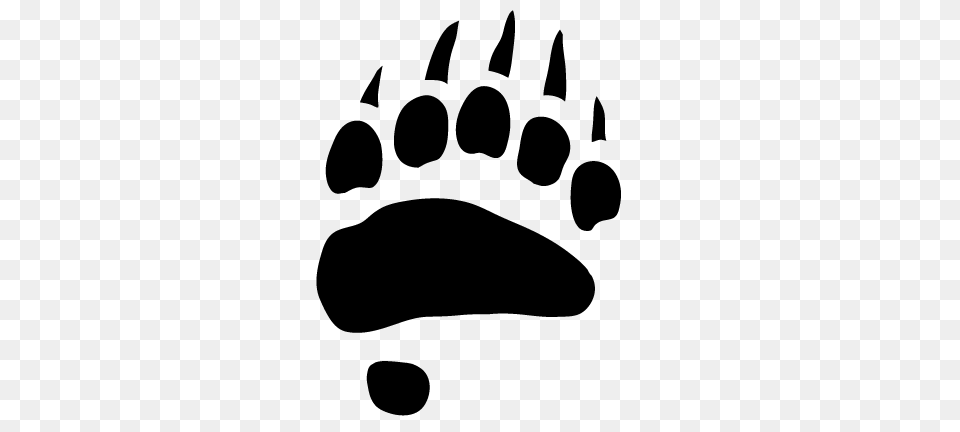 Grizzly Clipart Bear Tracks, Gray Free Png