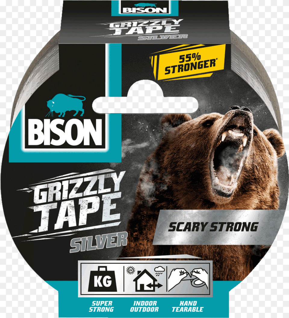 Grizzly Tape Bison Kit, Animal, Bear, Mammal, Wildlife Free Transparent Png